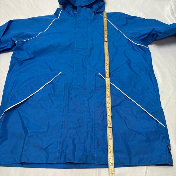 MEC Heritage Blue Reflective Rain Jacket Durable Thick Nylon Child 16 Youth Boys - Picture 9 of 9